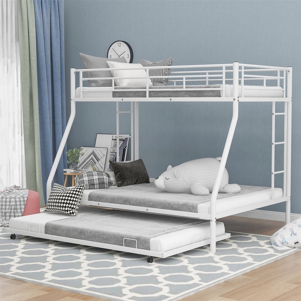 Merax Twin over Full Metal Bunk Bed with Twin-size Trundle