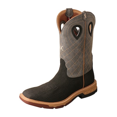 Twisted X Work Boots Mens 12" WS Toe Leather Brown Black MXB0002