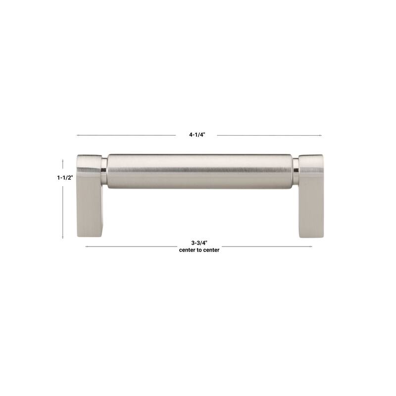 GlideRite 3-3/4 Inch 96mm Center to Center Solid Smooth Cabinet Bar Pull - 4787-96