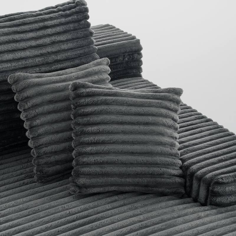 Upholstered Cloud Sectional Couch No Assembly Required L-Shape Chaise with Pillow