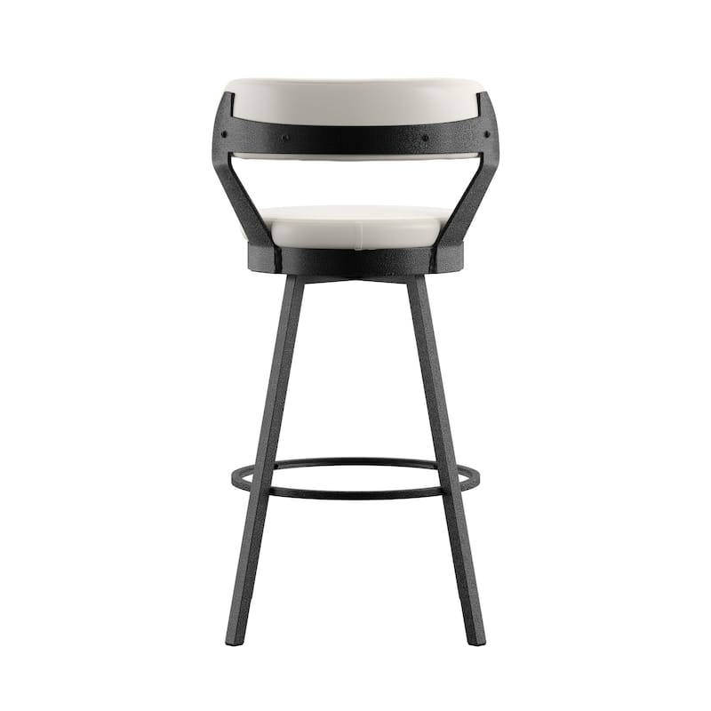 Harley Faux Leather Graphite Grey Metal Swivel Stools (Set of 2) by iNSPIRE Q Modern