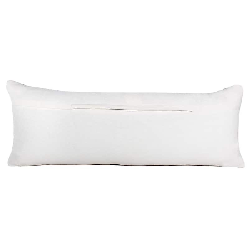 HomeRoots 14" X 36" Black And White 100% Cotton Geometric Zippered Pillow