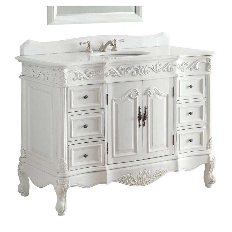 42" Benton Collection Antique White Beckham Bathroom Sink Vanity