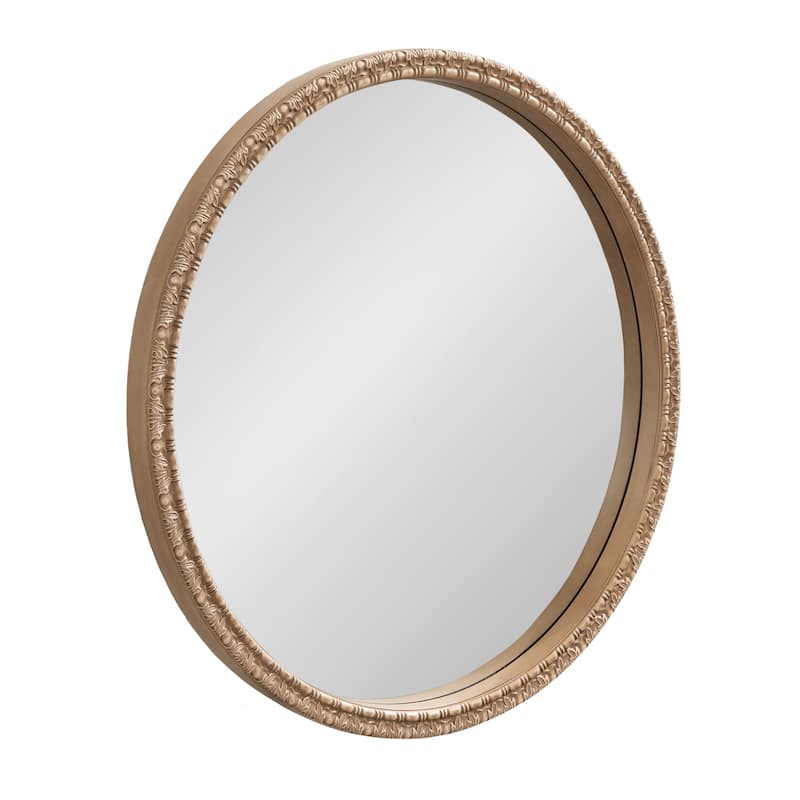 Kate and Laurel Stallworth Decorative Round Mirror - 30x30 - Natural