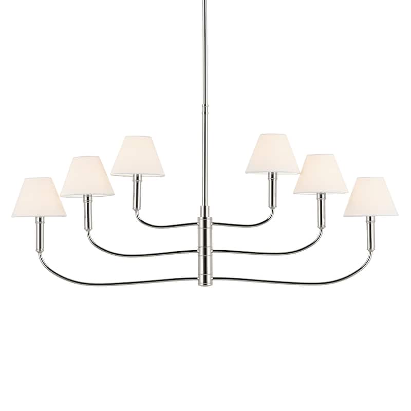 Eadie 41 Inch 6 Light Chandelier in Polished Nickel