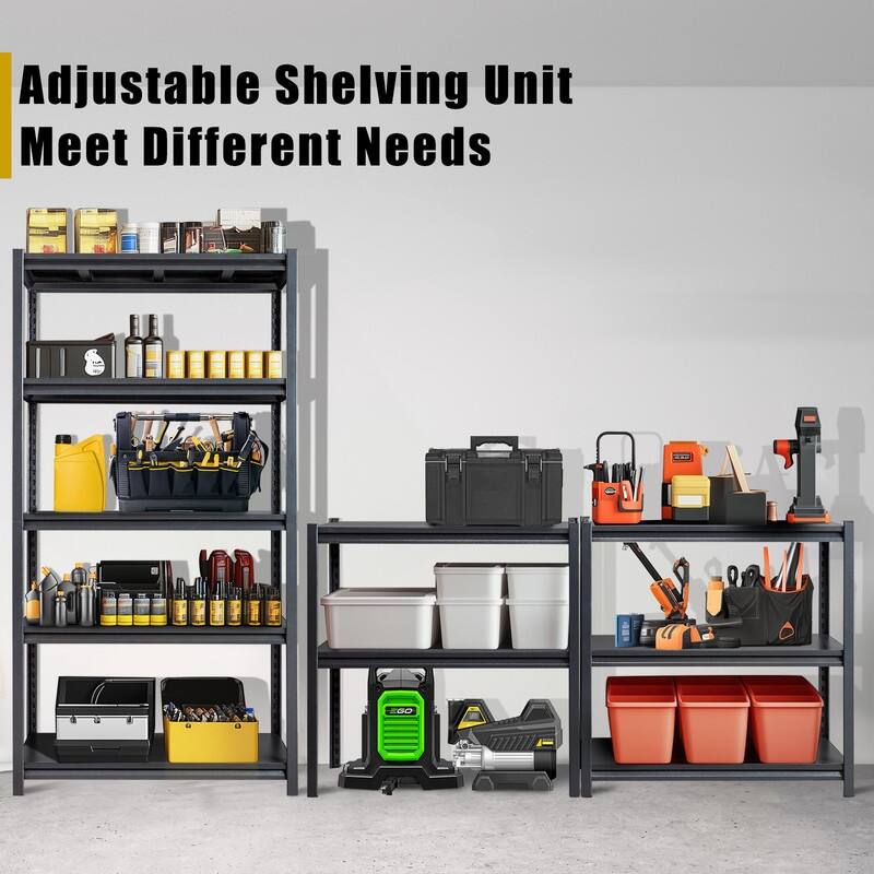 72" H 5-Tier Adjustable Garage Shelves Heavy Duty Storage Unit