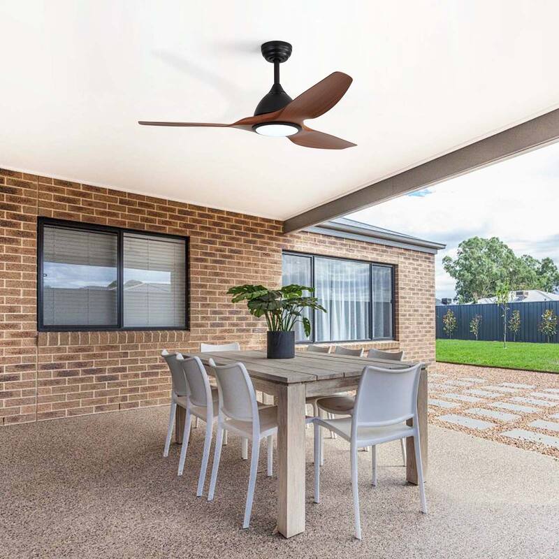 52 Inch Smart Ceiling Fan with Light Dimmable LED Ultra Quiet DC Motor for Large Rooms