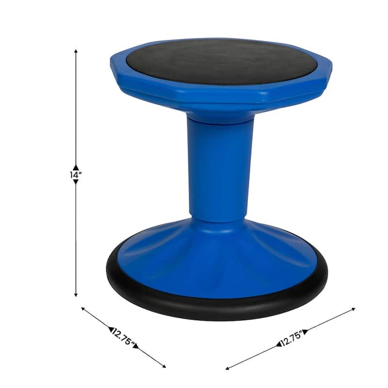 Commercial Fixed Height Collaborative Wobble Stool - 12.75"W x 12.75"D x 14"H