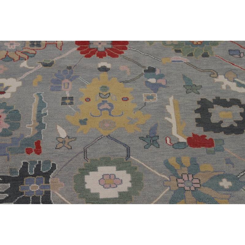 Floral Oushak Oriental Large Area Rug Handmade Wool Carpet - 12'2"x 14'9"