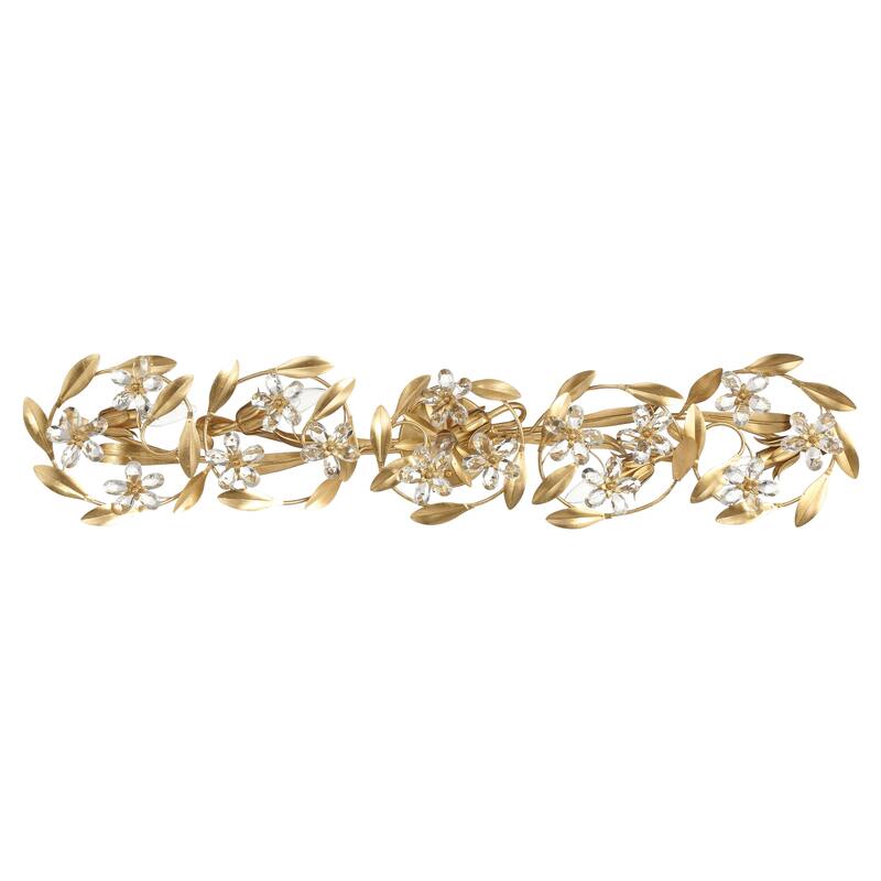 Marselle 5 Light Antique Gold Sconce - 42"W x 8.5"H x 6.5"D