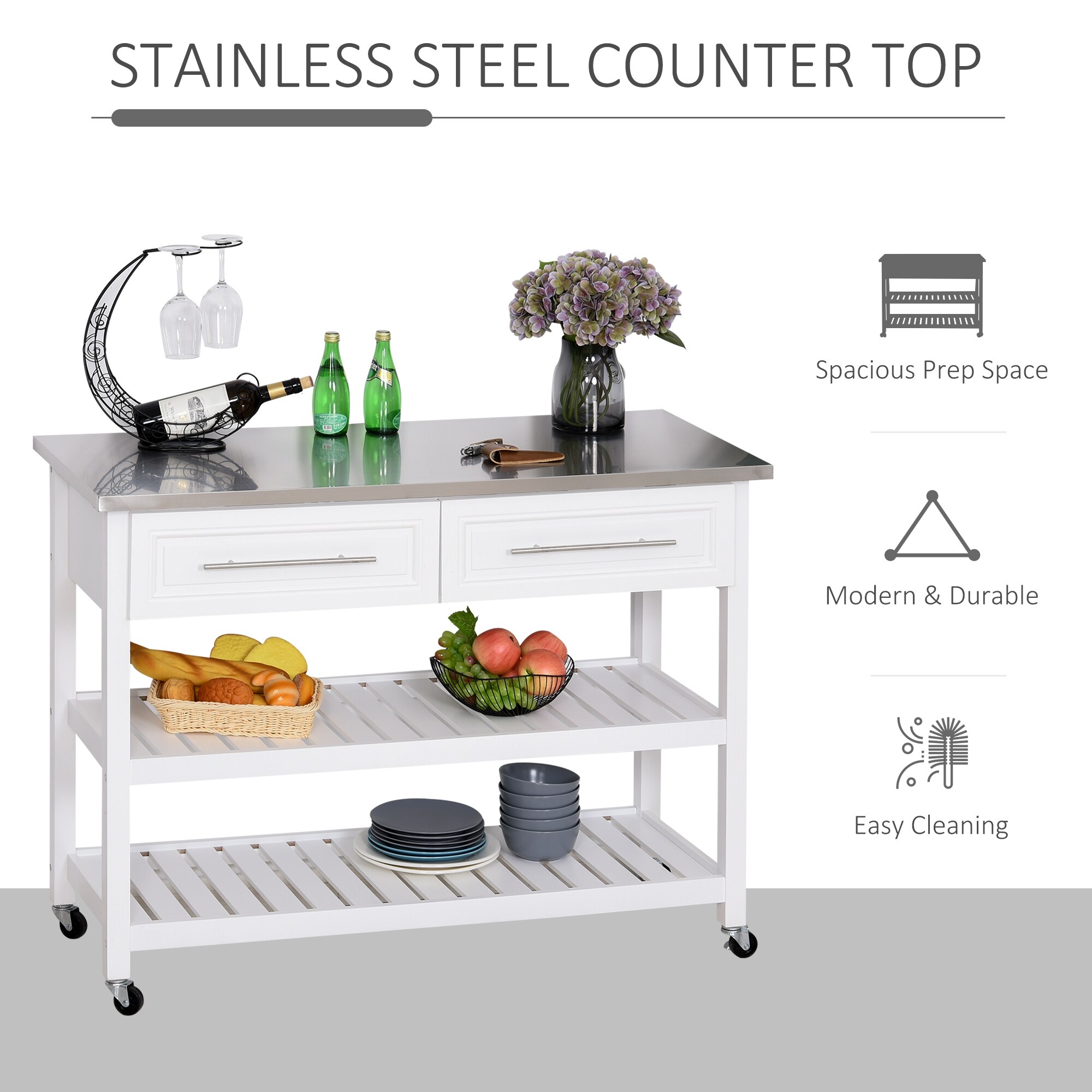 Factory Direct Supply Food Cart Stainless Steel Rolling Kitchen Cart with  Stainless Steel Top Stainless Steel Litter Bins - China Food Cart Stainless  Steel, Rolling Kitchen Cart with Stainless Steel Top