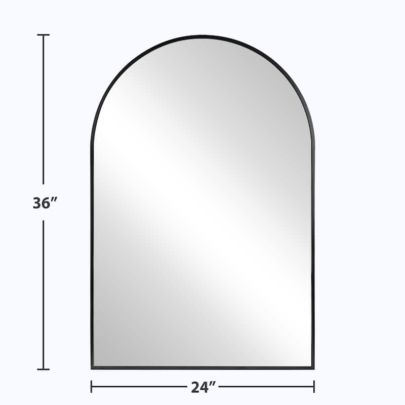 Arched Aluminum Alloy Framed Decorative Wall Mirror (2-Pieces)