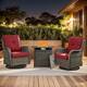Option Grey Wicker / Red Cusion