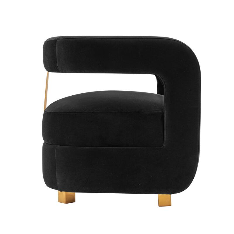 Manhattan Comfort Amirah Velvet Lounge Chair
