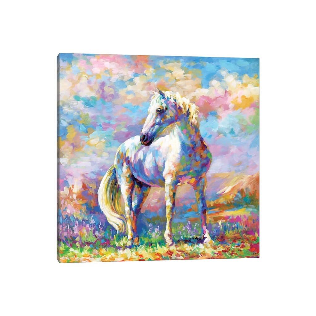iCanvas "Horse In A Meadow" by Leon Devenice Canvas Print