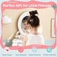 preview thumbnail 7 of 8, Kids 2-in-1 Princess Makeup Table and Chair Set with Removable Mirror-White - 19.5" x 13.5" x 36.5"