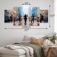 preview thumbnail 9 of 12, Orange African American Harlem City Muscians I - Music Jazz Canvas Wall Art Set - Oversized Traditional Wall Art Decor