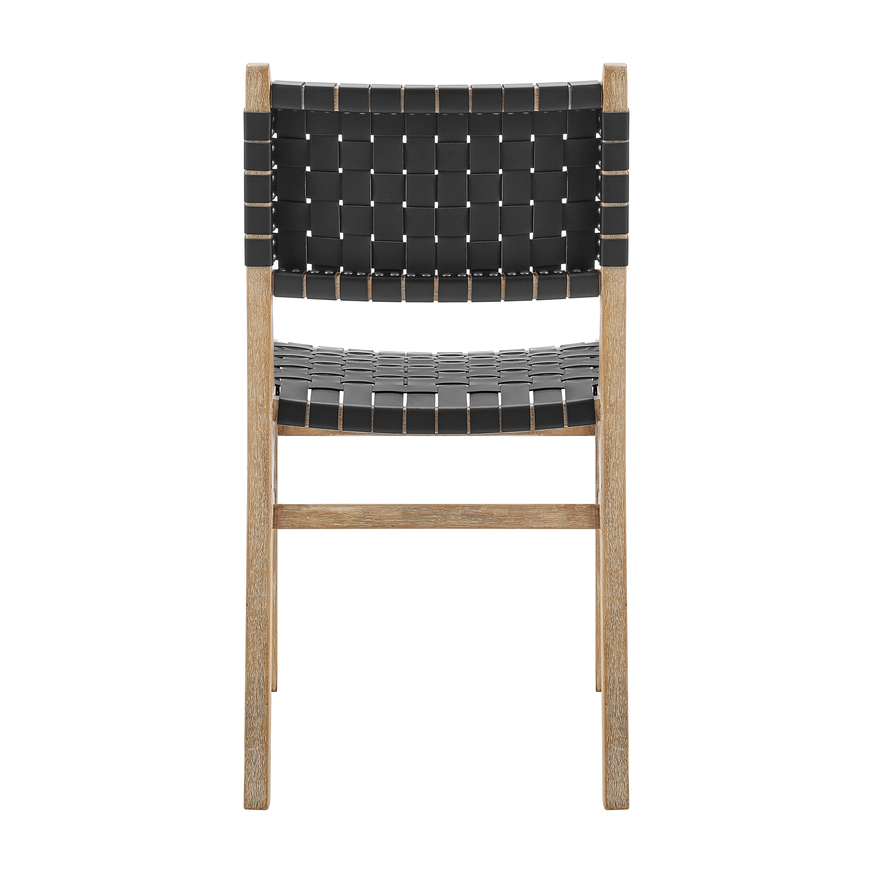 NPD Furniture Marco Faux Leather Dining Side Chair Drift Wood Frame (Set of 2)