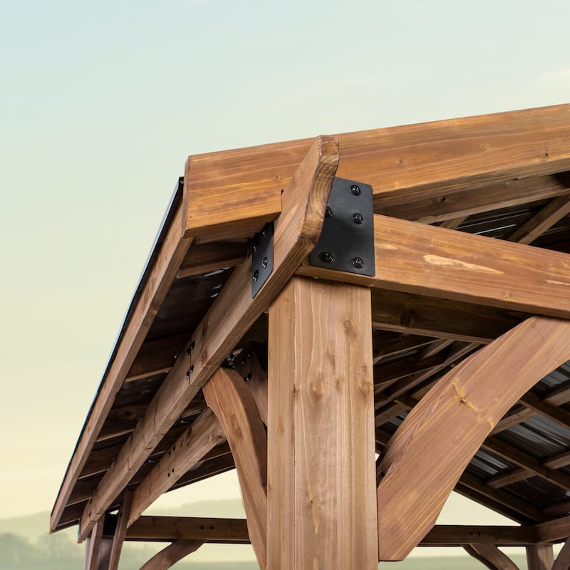 Backyard Discovery Arlington 12x12' Cedar Wood Gazebo with Steel Roof