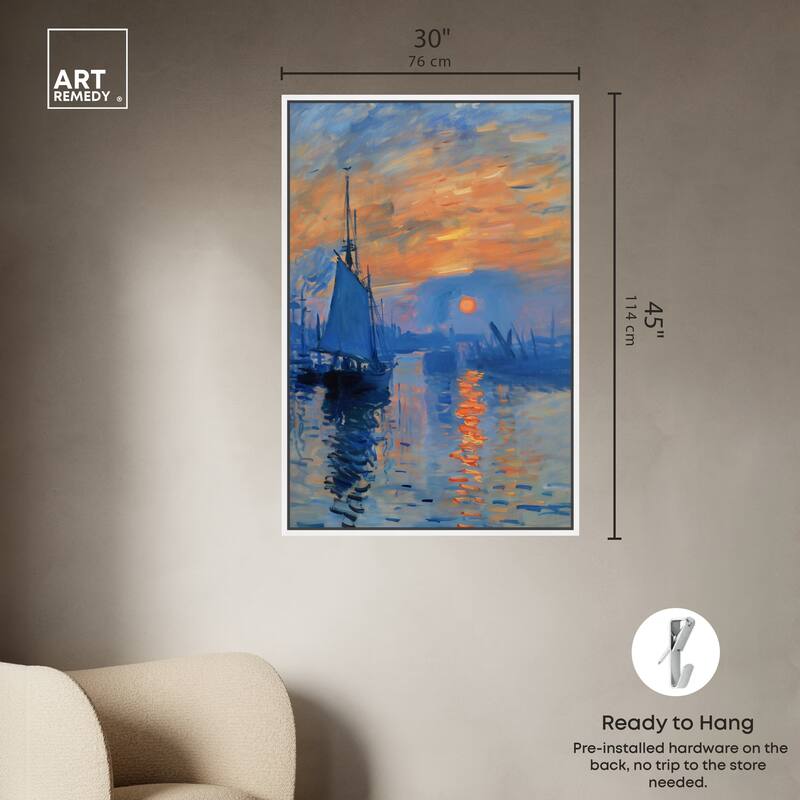 Art Remedy Till Dusk Framed Sailing 1 Piece Canvas Wall Art
