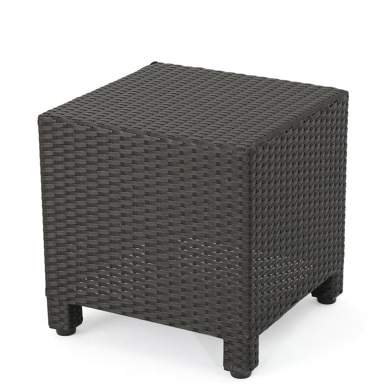 18" Modern Square Accent Table with Long-Lasting Woven Finish for Living Room