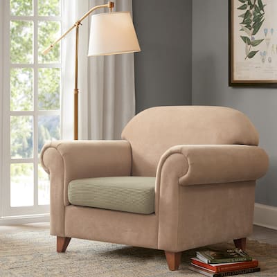 Subrtex Stretch Armchair Cushion Cover Textured Grid Furniture Covers