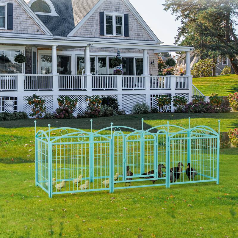 Dog Playpen Indoor 24 inch 8 Panels Metal Dog Pen Pet Dog Fence