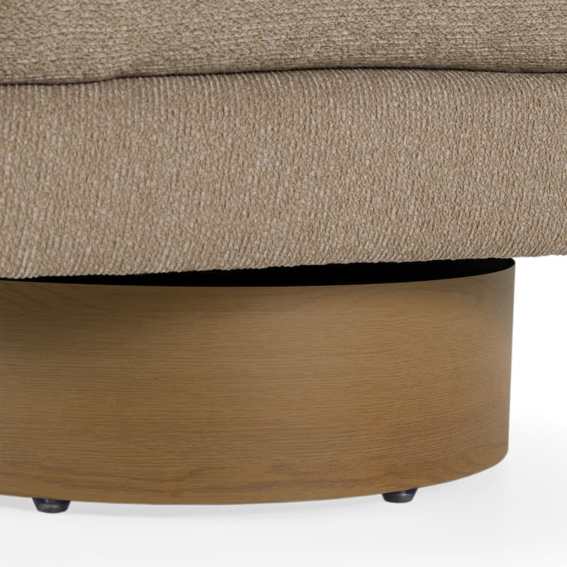 Petito Modern Beige Fabric & Chestnut Accent Chair