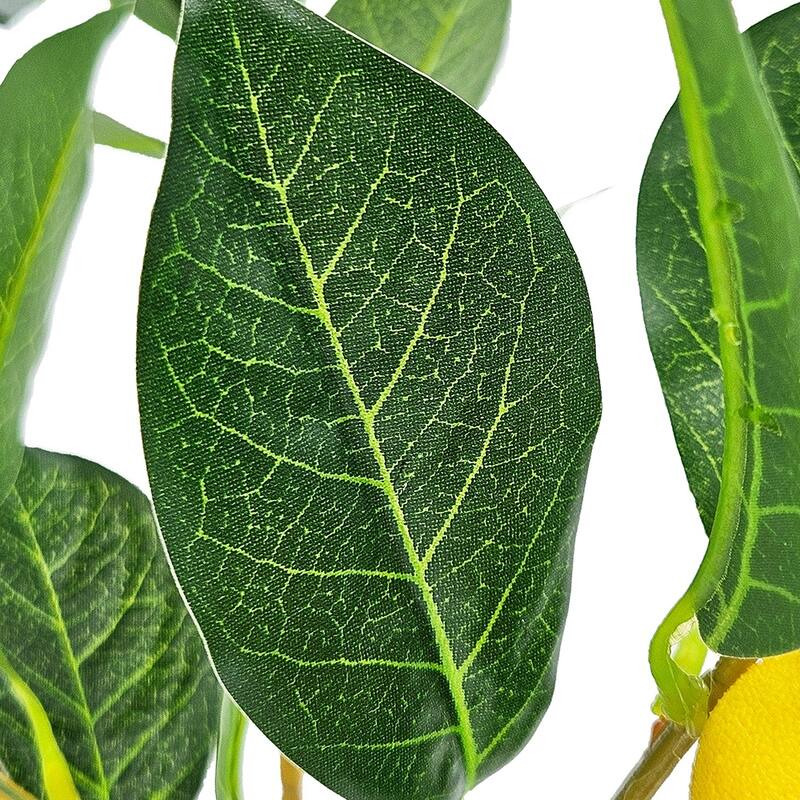 12x12x31.5"H Artificial PEVA Lemon Tree with Lifelike Greenery and Black Plastic Pot - Black,Green,Yellow