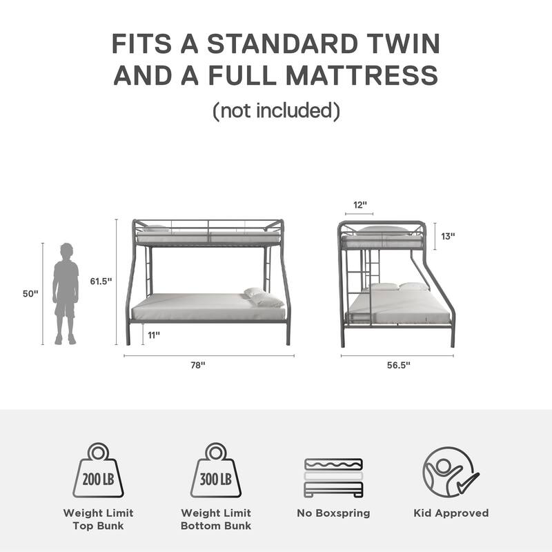 Avenue Greene Casey Twin over Full Metal Bunk Bed