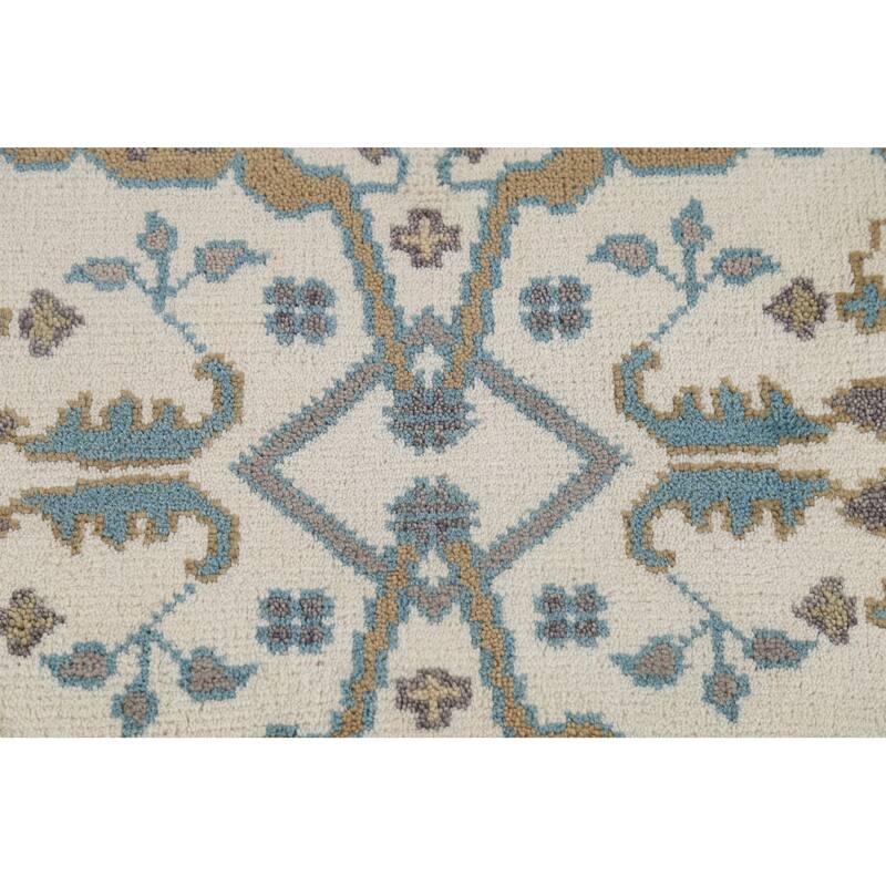 All-Over Oushak Indian Runner Rug Handmade Wool Carpet - 2'7"x 7'8"