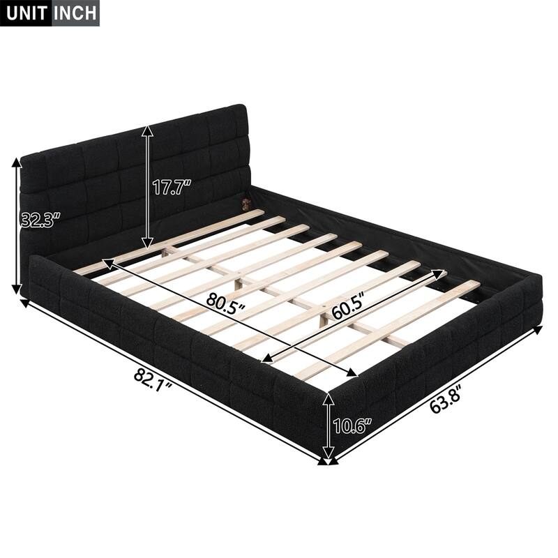 Queen Size Upholstered Platform Bed