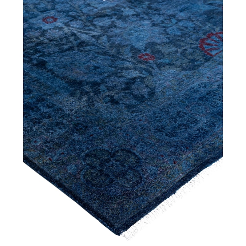 Overdyed One-of-a-Kind Hand-Knotted Area Rug - Navy - 4' 3" x 6' 1"