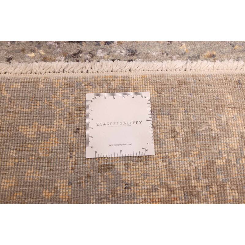 ECARPETGALLERY Hand-knotted Legacy Grey Silk, Wool Rug - 2'5 x 10'6