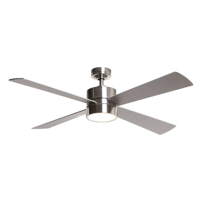 52" Chrome Wood Intergated LED Modern Ceiling Fan with Light and Remote