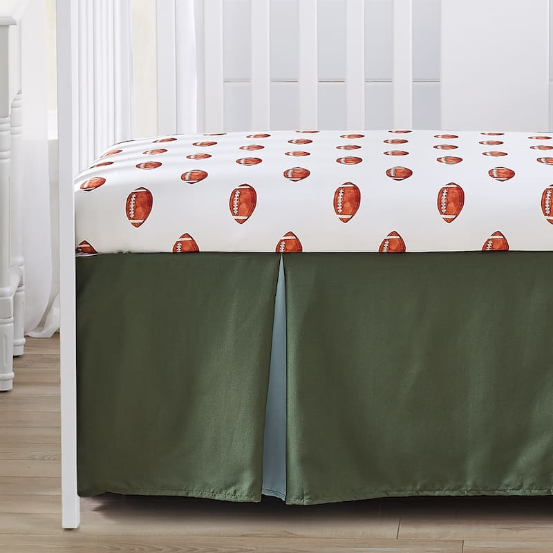 Sweet Jojo Designs American Football MVP Boy 4pc Nursery Crib Bedding Set Green Blue Red Vintage Helmet Field Goal Sports Themed