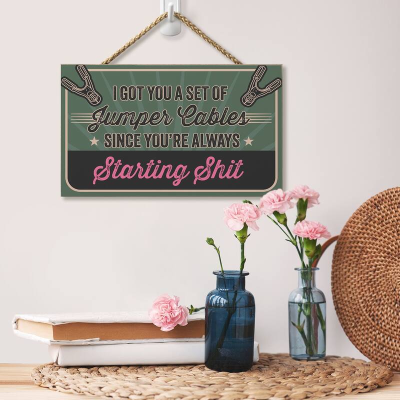 Hanging Wood Sign 9.5" x 5.75" Made in the USA - Multi