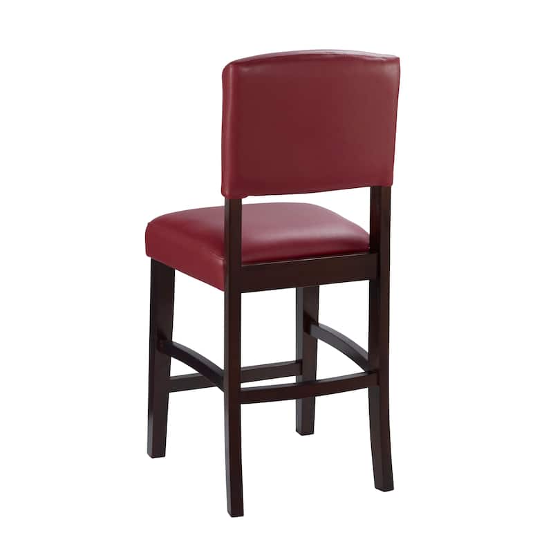 Monte-Carlo Dark Red 30-inch Faux Leather Bar Stool