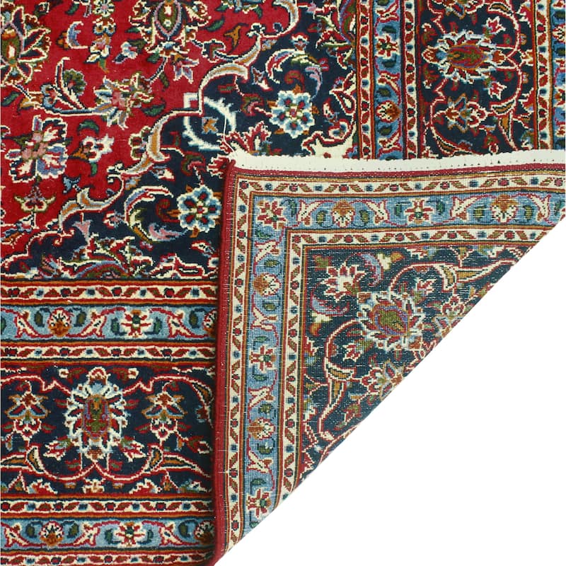 Fine Vintage Distressed Ernie Red/Navy Rug - 6'5" x 9'4"