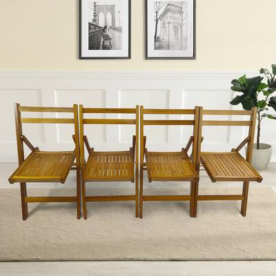 4pcs Slatted Wood Foldable Chair Special Event Chair