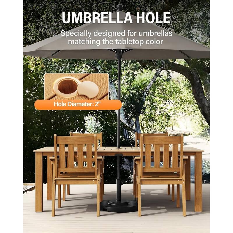 WINSOON 10-Piece HIPS All Weather Outdoor Patio Dining Sets with Umbrella Hole& Aluminum Frame,2-Table 8-Chairs