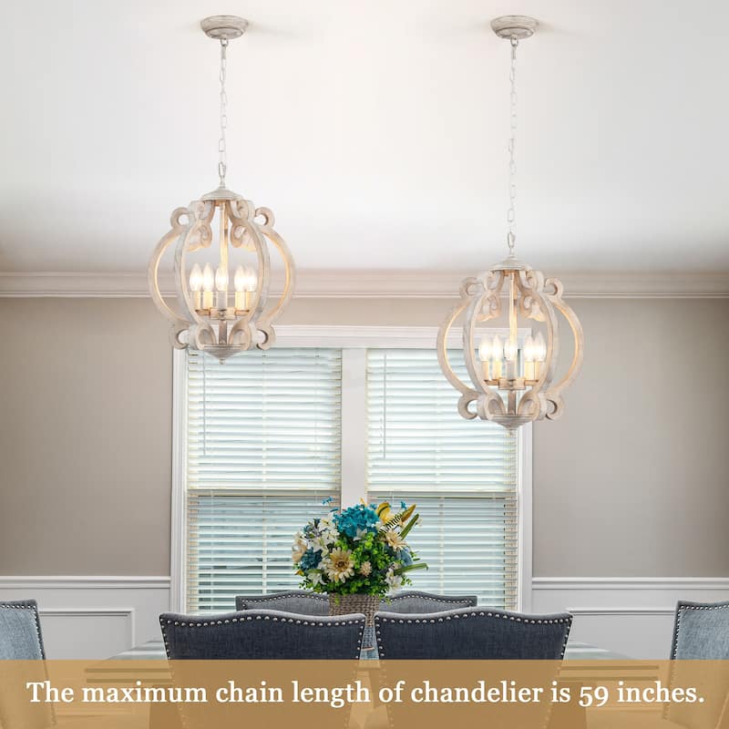 5-Light Candlestick Vintage Hanging Linear Chandelier Lighting for Kitchen Island