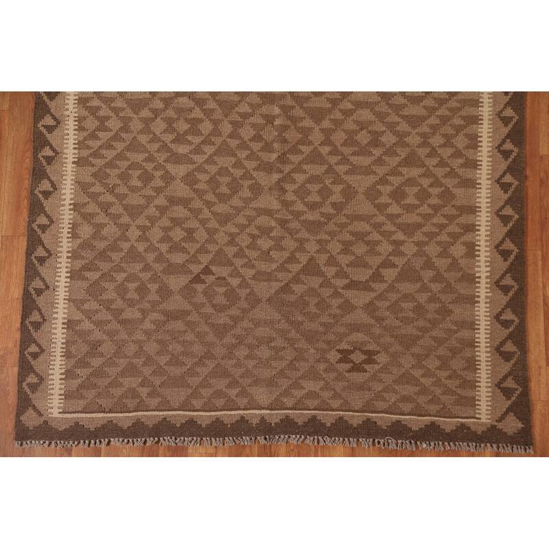 Kilim Oriental Area Rug Hand-woven Bedroom Wool Carpet - 4'11" x 6'7"