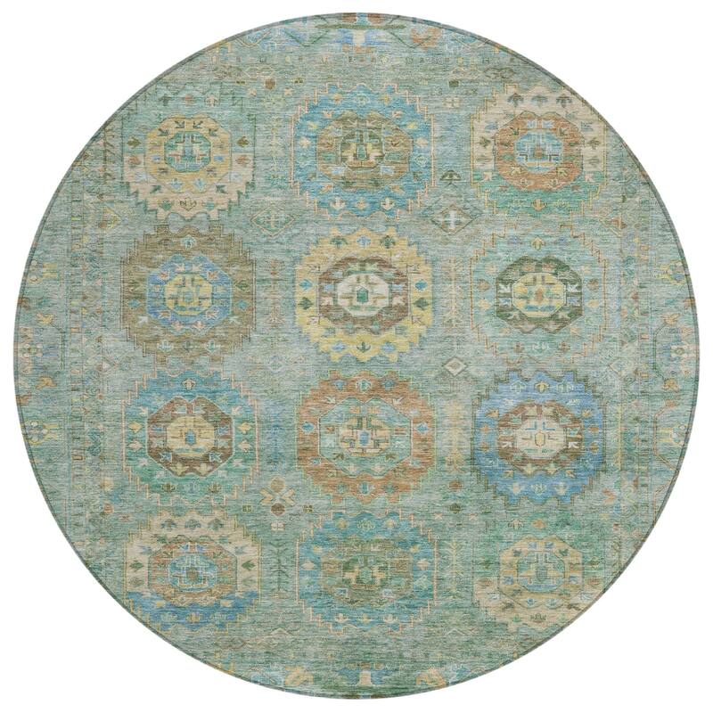 Machine Washable Indoor/ Outdoor Vintage Traditional Chantille Rug