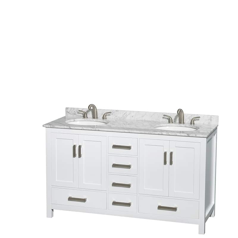 Wyndham Collection Sheffield Double Vanity Set, Medicine Cabinets