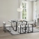 preview thumbnail 3 of 98, Kai Anastasia 7 Piece Rectangular Glass Dining Table Set with Metal Frame and Upholstered Chairs