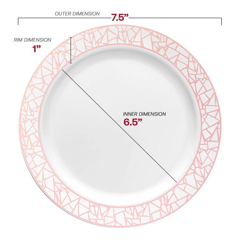 Shiny Mosaic Rim Disposable Plastic Plate Packs - Party Supplies