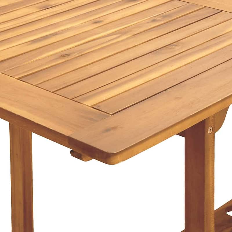 vidaXL Garden Dining Set Beige Solid Acacia wood, PE rattan Medium - 24.4 x 24.4 x 27.8