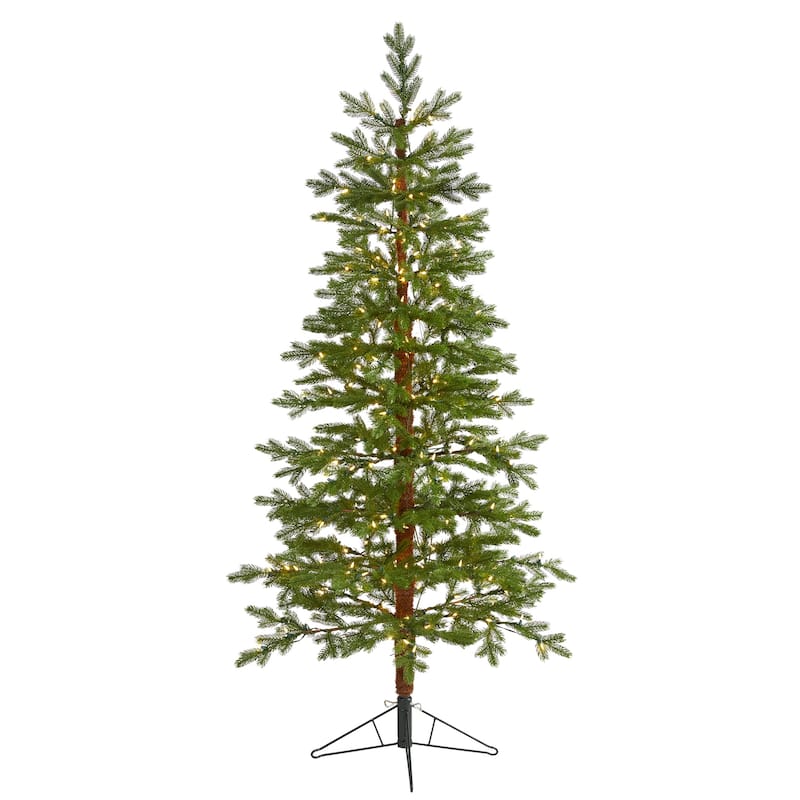 6.5ft. Fir Artificial Christmas Tree with 250 Clear Warm LED Lights and 208 Branches - Charming Holiday X-Mas Glow