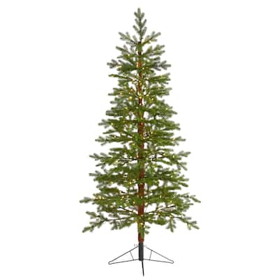 6.5ft. Fir Artificial Christmas Tree with 250 Clear Warm LED Lights and 208 Branches - Charming Holiday X-Mas Glow